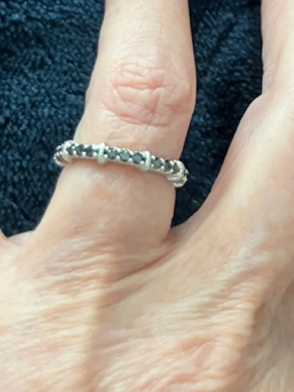 Judith Ripka Black Spinel Eternity Ring